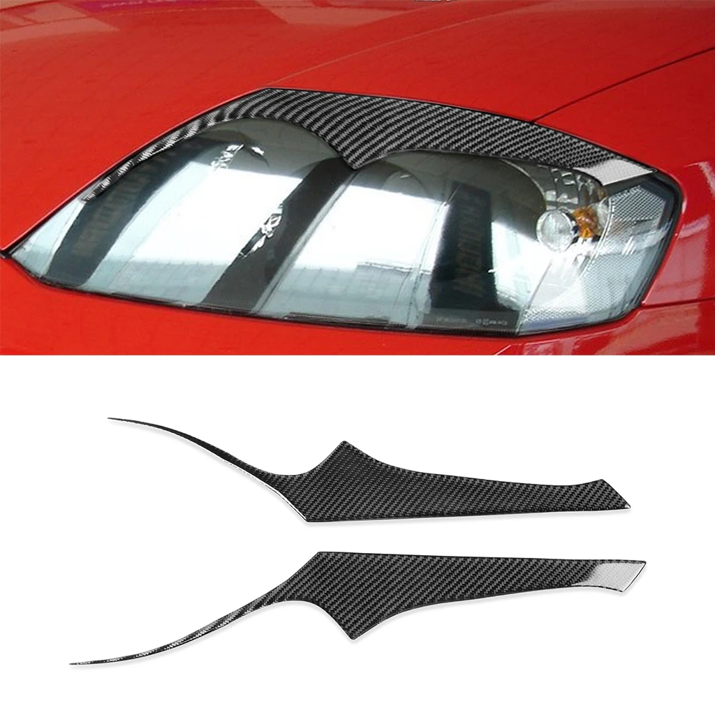 

2Pcs Carbon Fiber Car Headlights Eyebrow Eyelids Trim Cover For Hyundai Coupe 2003-2006 Car Stickers Eyelids Trim Cover