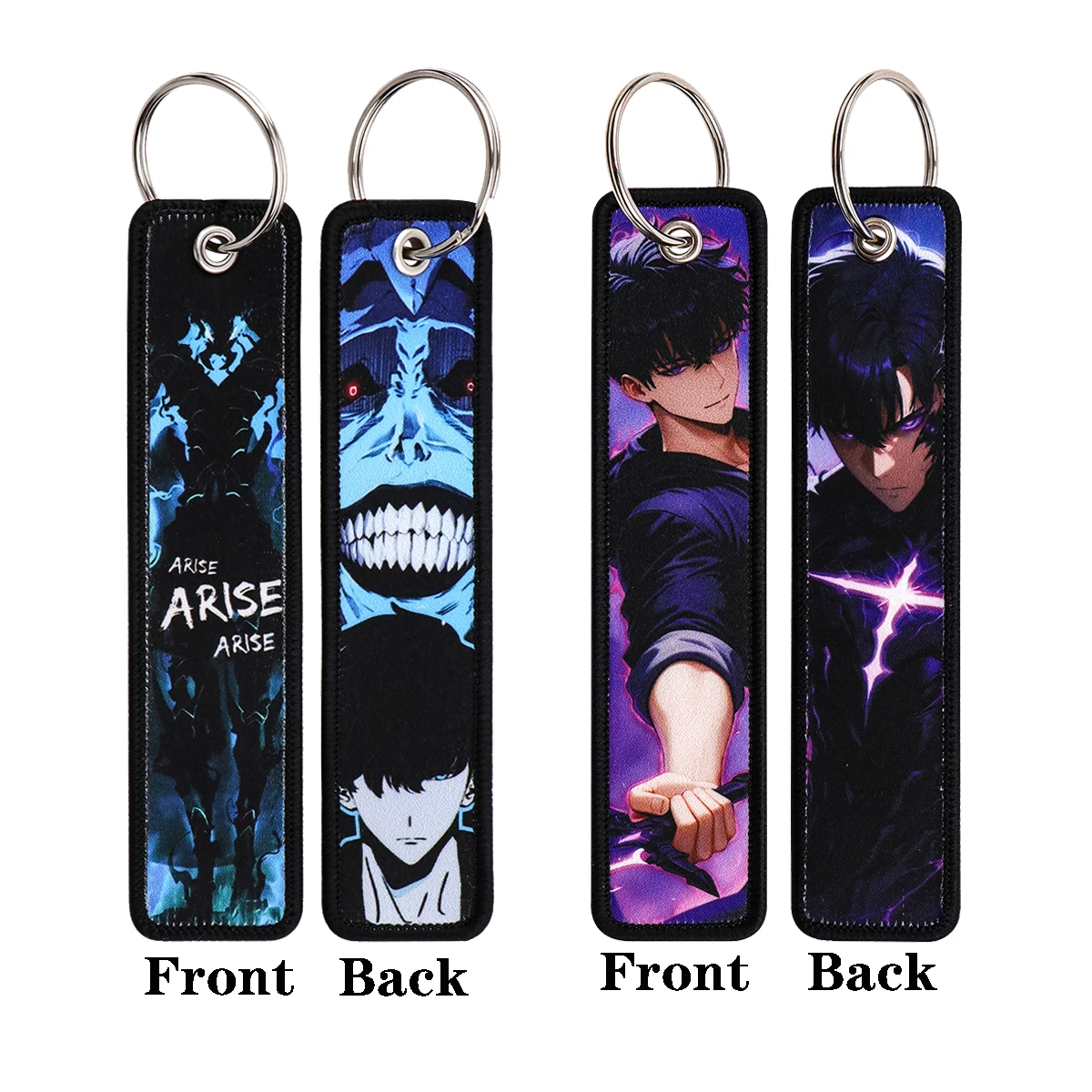 

2pcs/set Cool Boy Embroidery Key Fob Anime Keychain For Motorcycles Cars Backpack Chaveiro Fashion Accessories Keyring Gifts