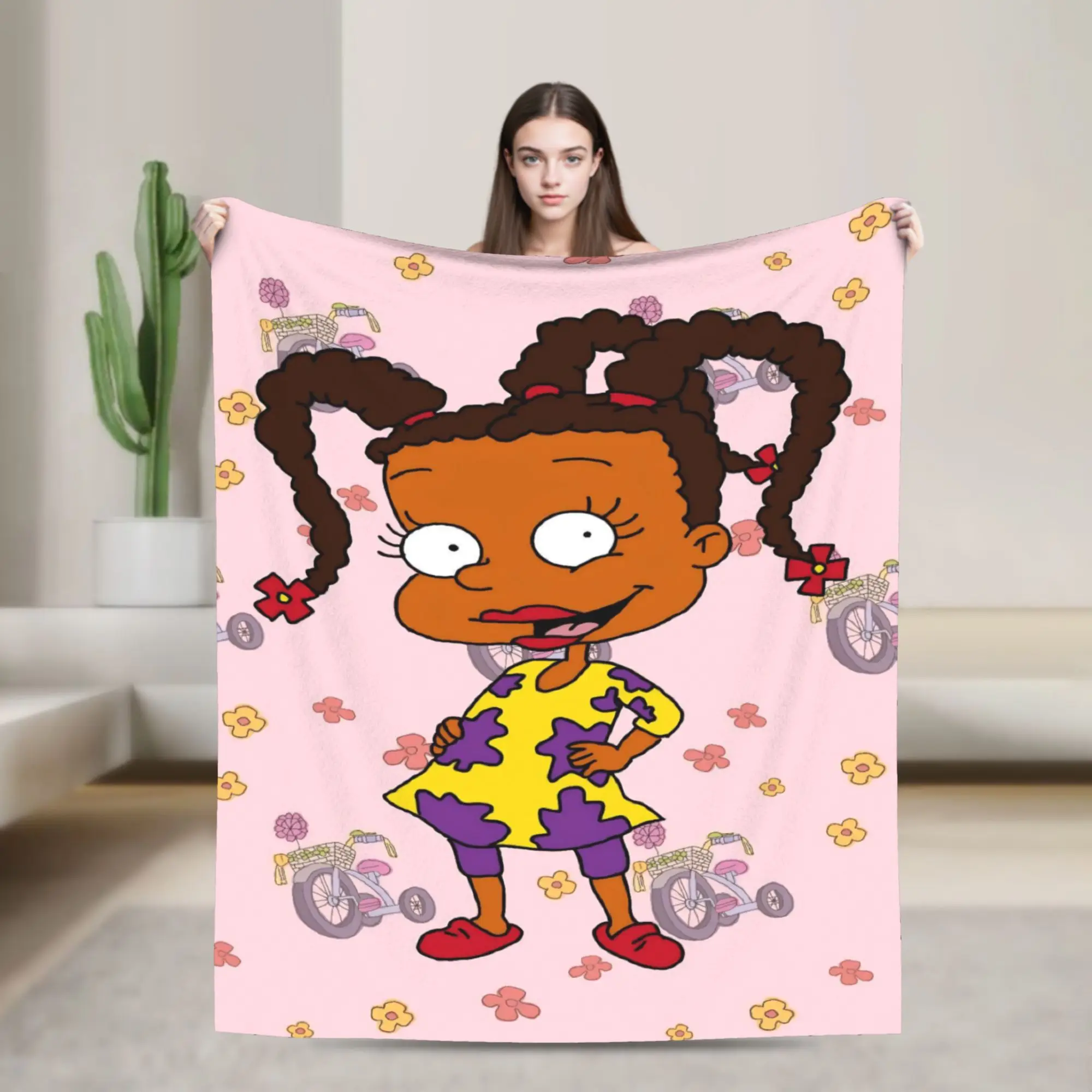 Cartoon R-Rugrats Throw Blanket for Couch  Soft Fuzzy Plush Blanket 50x60 Inches Multi-size Bedspread for All Seasons