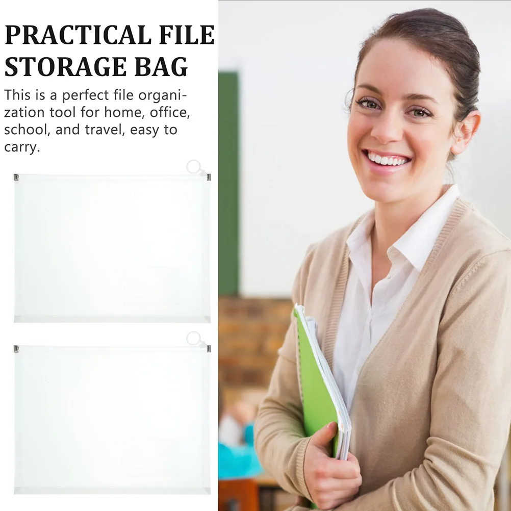 

3pcs A4 Bags Large Capacity Transparent PP Supplies Supplies Document Storage Pockets Waterproof