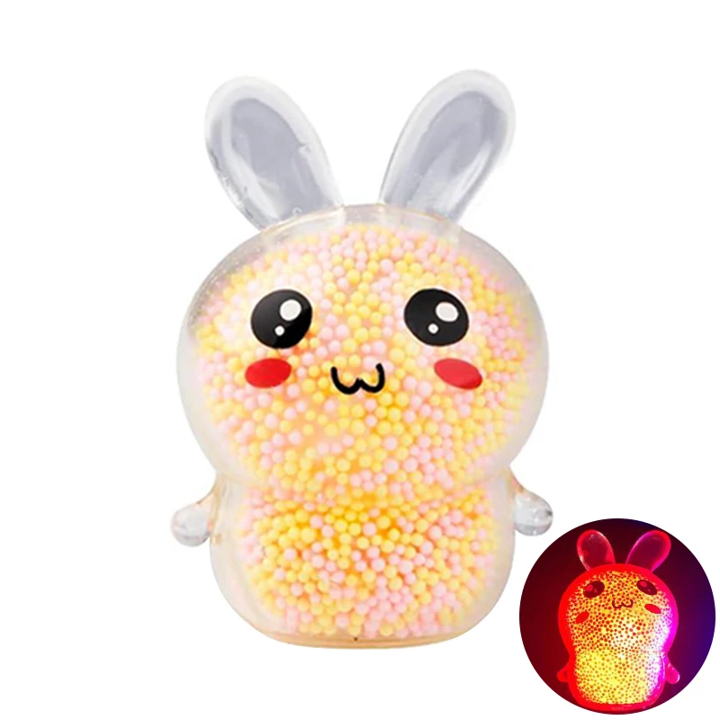 Leuchtende Tintenfisch-Hasen-Stressbälle, weiche Quetsch-Fidget-Spielzeuge, sensorische Angstlinderung, zufällige Farbe, Blasen-Oktopus-Ball, Geschenk
