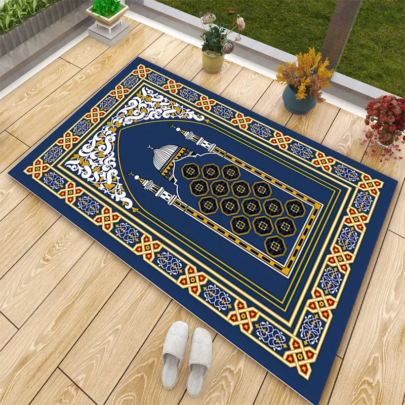 

Мусульманский исламский молитвенный ковер на Рамадан для гостиной, дома, спальни, декора балкона, ковры, нескользящий моющийся ковер большой площади