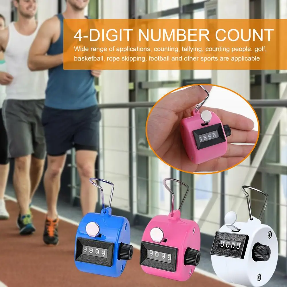 Metal Hand Tally Counter Clicker With 4 Digit Display No Battery Required Clicker Counter Portable Mechanical Sports Counter