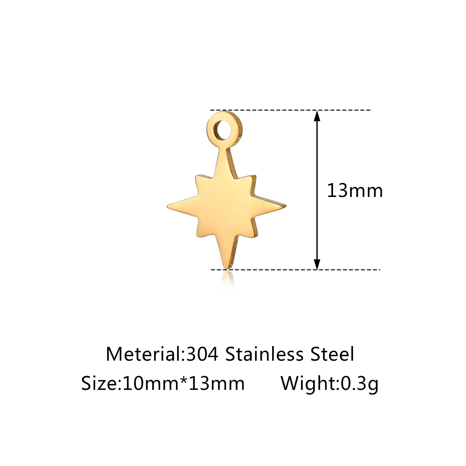 5pcs/Lot High Quality Stainless Steel Octagonal Star Pendant DIY Jewelry Necklace Bracelet Earring Charms Making Accessories