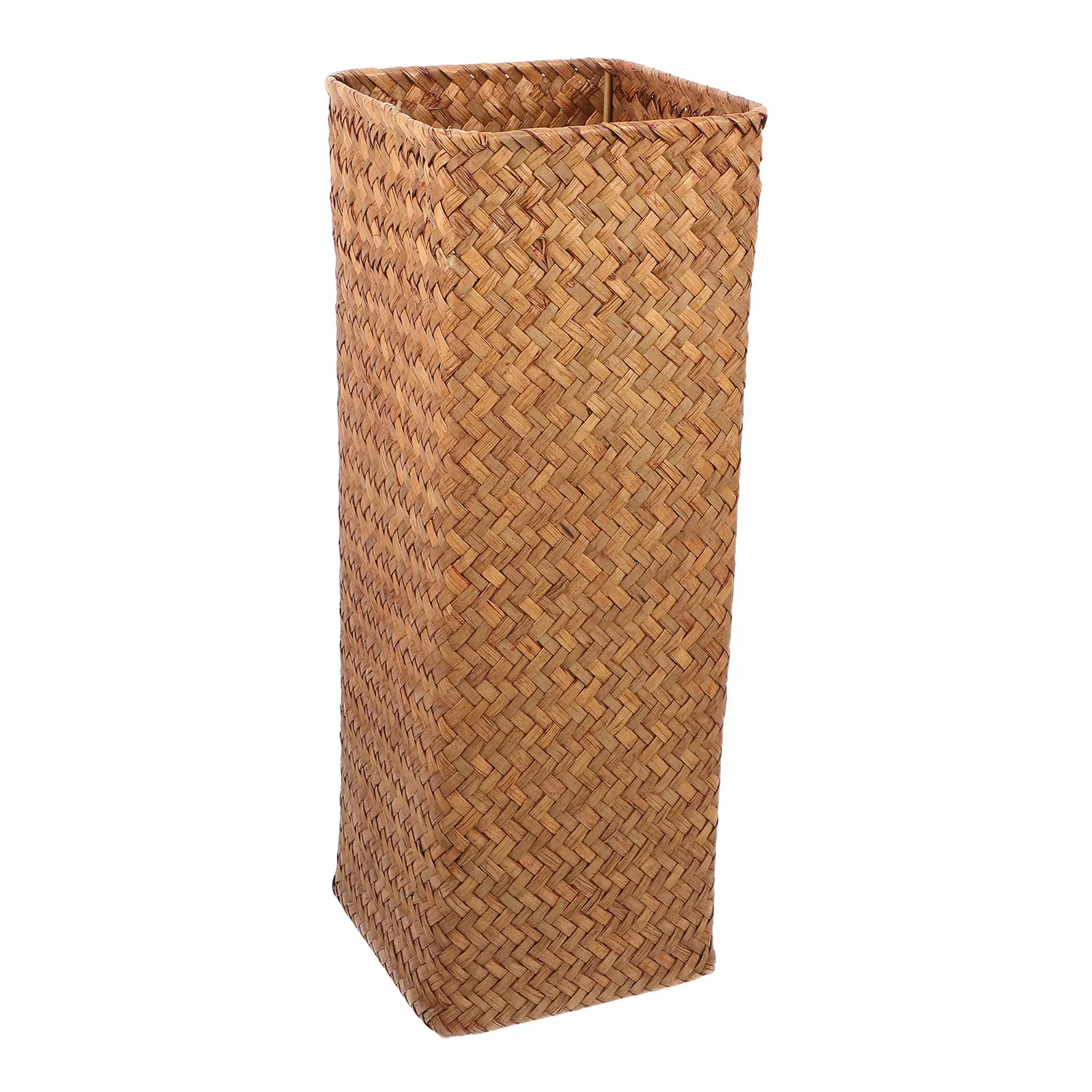 Natural Seaweed Weave Basket Vintage Pen Holder European Style Decorative Flower Pot Rustic Dried Flower Vase Office Table