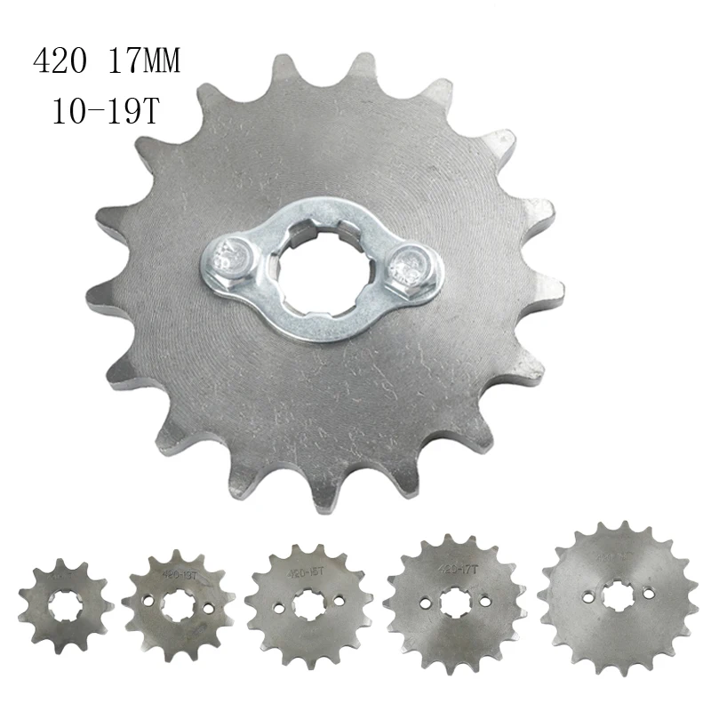 420 10T 11T 12T 13T 14T 15T 16T 17T 18T 19T Tooth 17mm ID Front Engine Sprocket for Motorcycle part Free shipping