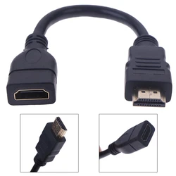 1 sztuka 15cm/30cm HDMI kabel rozszerzenie męskie i żeńskie HDMI ochraniacz przedłużacz