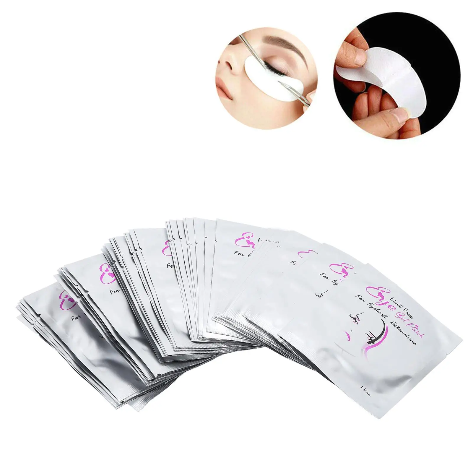 50pcs Lint-Free Hydrogel Gel Under Eye Pads for Eyelash Extension