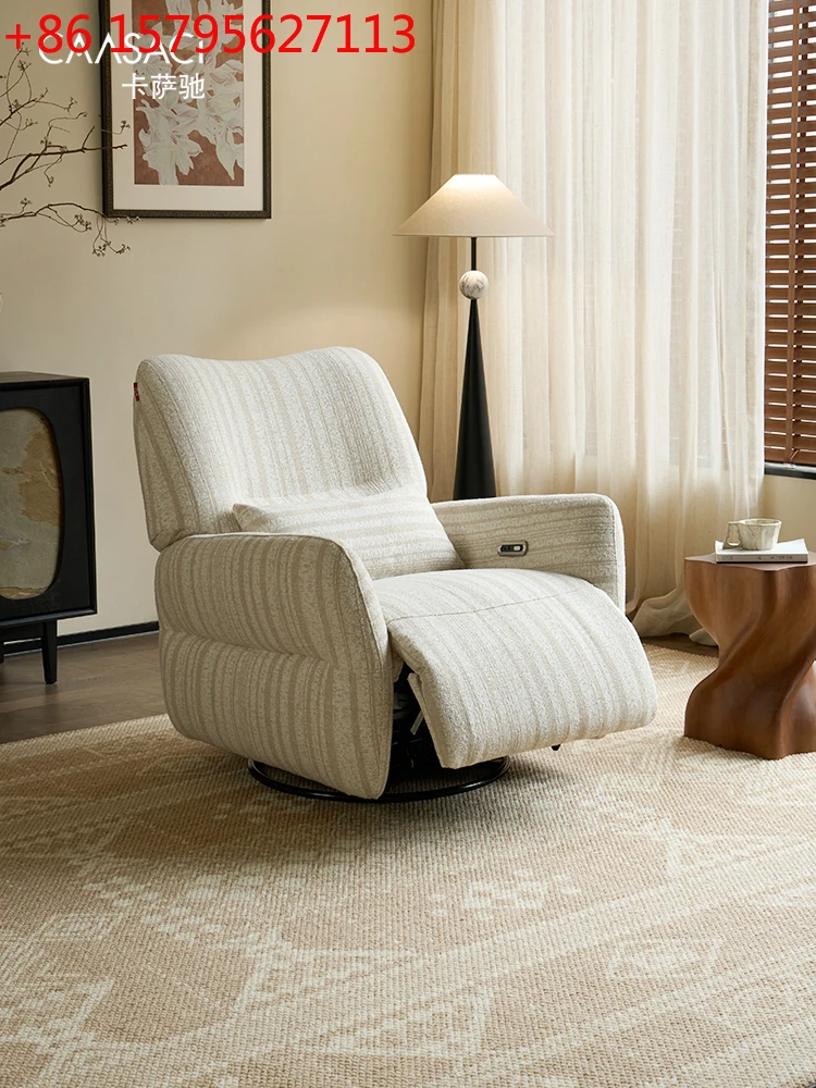 Picking up light single sofa cotton and linen multi-functional French cream wind rockable small apartment electric fabric