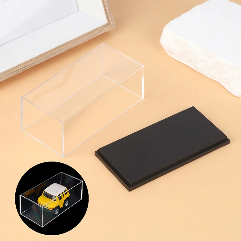 1pcs 1:64 Transparent Acrylic Hard Cover Protective Case PVC Display Box For Car Model Figure Collectible Miniature Storage Box