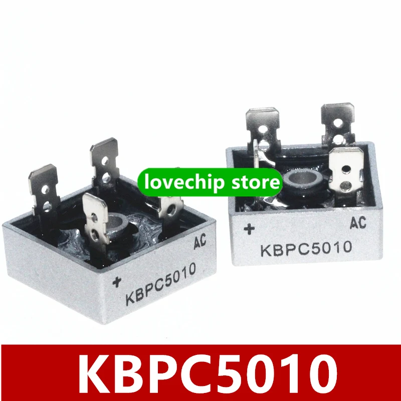 KBPC5010 Brand new Original 50A 1000V square full bridge Rectifier bridge stack flat bridge four feet MIC SEP 5010