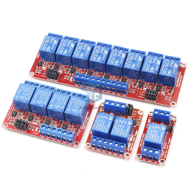 1 2 4 8 Channel 5V 12V Relay Module Board Shield with Optocoupler Support High and Low Level Trigger for Arduino