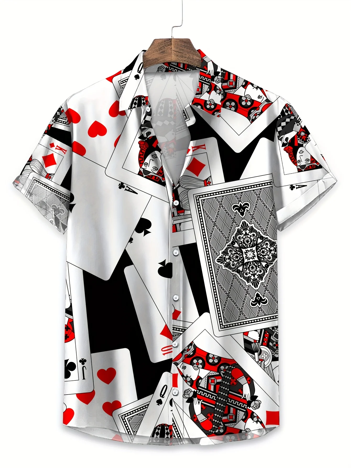 Retro English Newspaper Clipart 3D Print Short-Sleeved Shirt, Distressed Brown Street Style Loose Quick-Drying Shirt