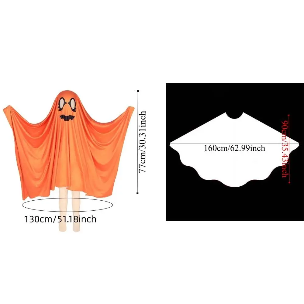 ตลกสีขาวฮาโลวีนเสื้อคลุม Cape Black Eye Fright เสื้อผ้า Ghost Poncho Robe Smock สไตล์หมวก Ghost คอสเพลย์เครื่องแต่งกายผู้ชาย