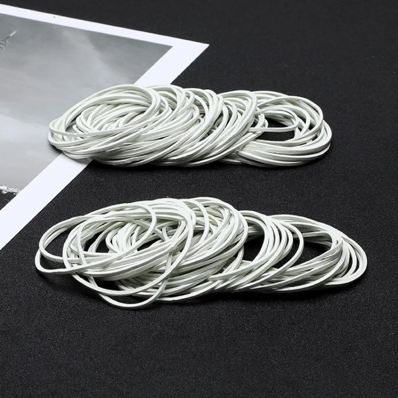 White Color Rubber Band Stationery School Office Home Supply High Elastic Rubber Tie 15/20/25/32/40/50mm