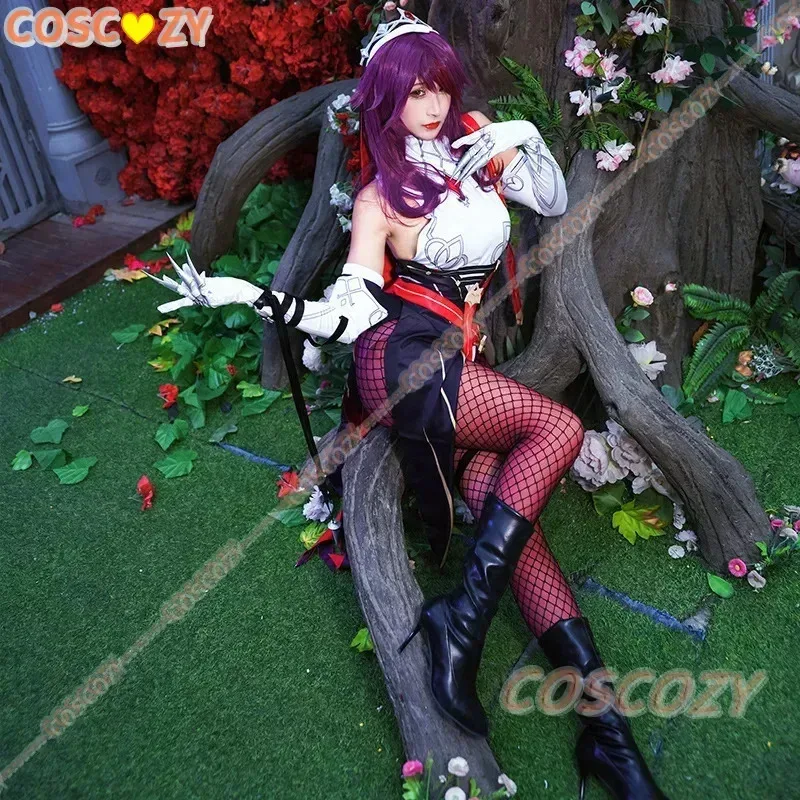 Genshin-Disfraz de Rosaria de impacto, ropa de juego de rol Unisex Sexy, juegos completos, peluca roja, zapatos, uniforme de monja, vestido de Rosalia