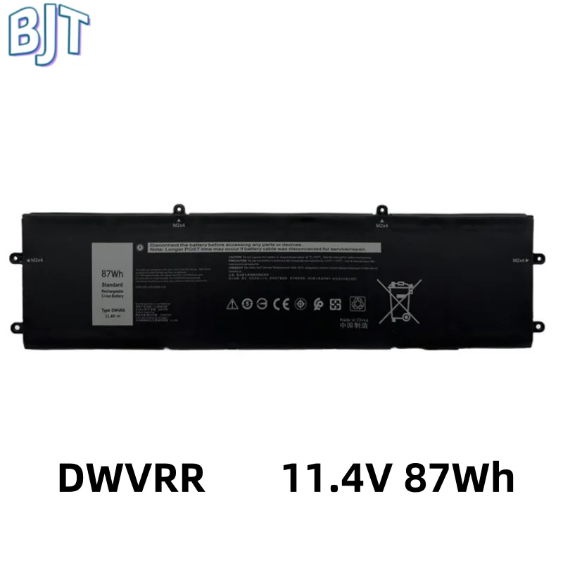 

11.4V 87Wh New DWVRR Laptop Battery Notebook For Dell Alienware X15 R1 R2 X17 R1 R2 Series 0817GN 0017GN 0NR6MH NR6MH 9Cell