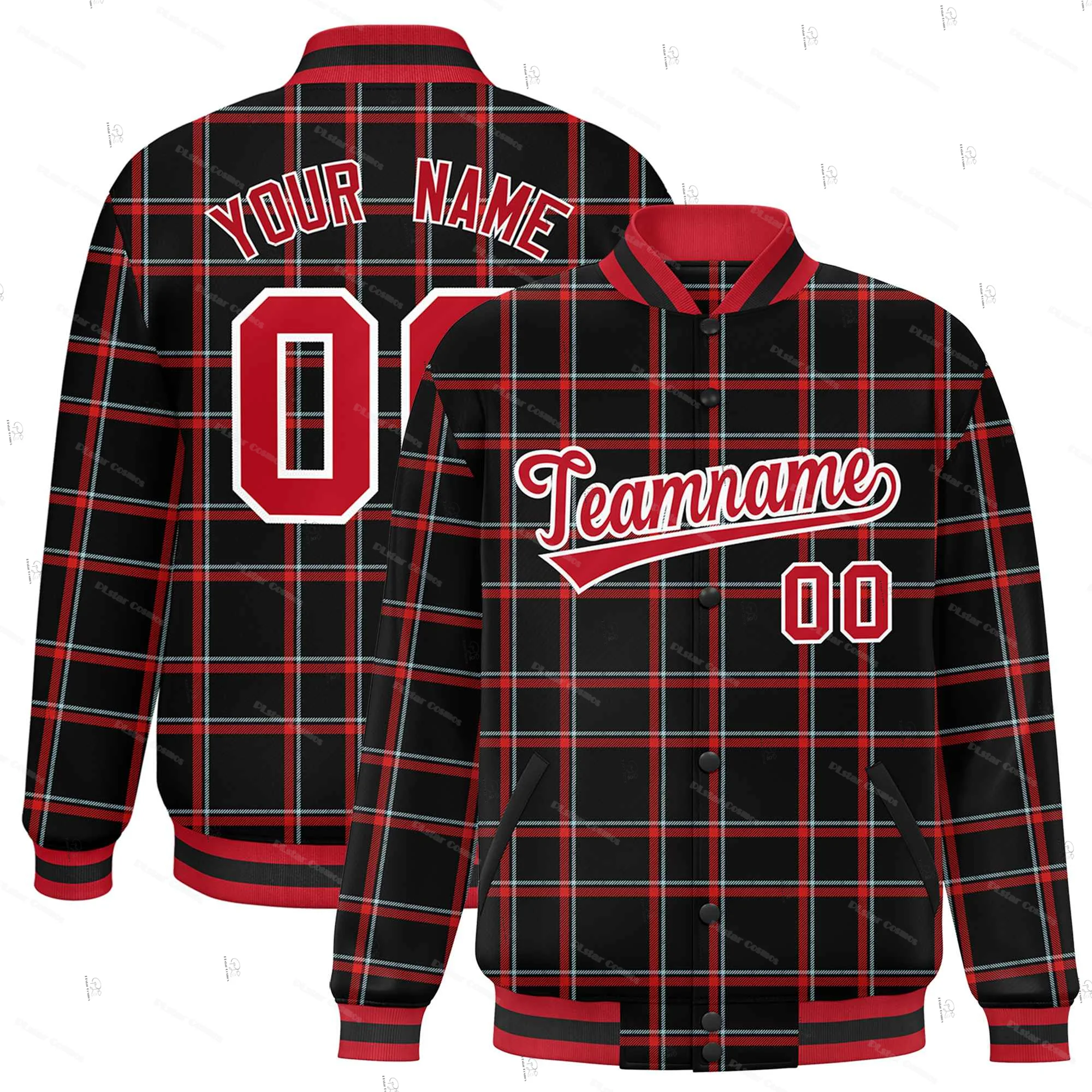 Custom Name Number Graffiti Gradient Colorful Pattern Retro Harajuku Autumn Winter Casual Unisex Button Coat Baseball Jacket A11