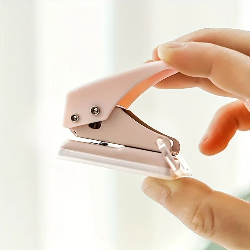 Mini Single Hole Puncher , DIY Card Making, A4 Paper Compatible, Metal Material, Manual Operation, Stationery Binding Essential