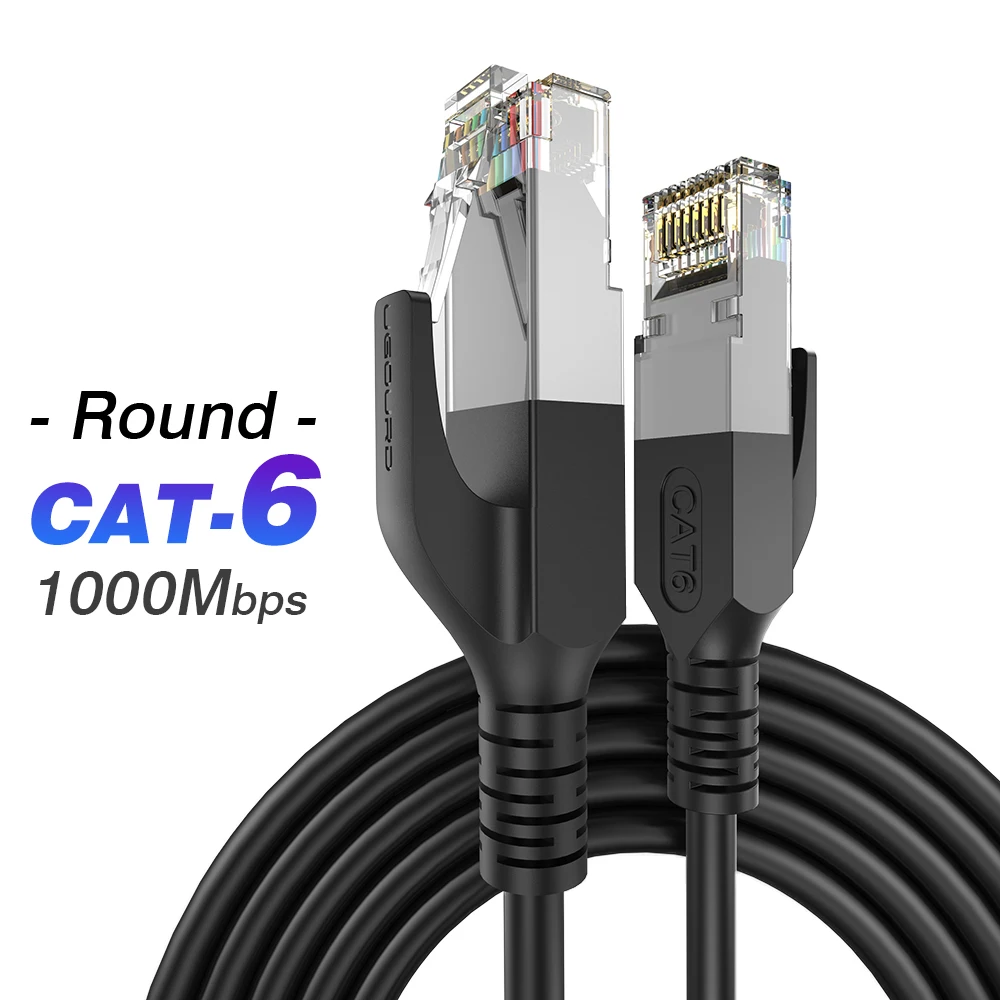 CAT 6 Ethernet-kabel Cat6 RJ45 platte ronde Lan-kabel Gigabit 1000 mbps UTP RJ45 netwerkpatchsnoer 1 m 5 m 20 m 30 m voor modemrouter