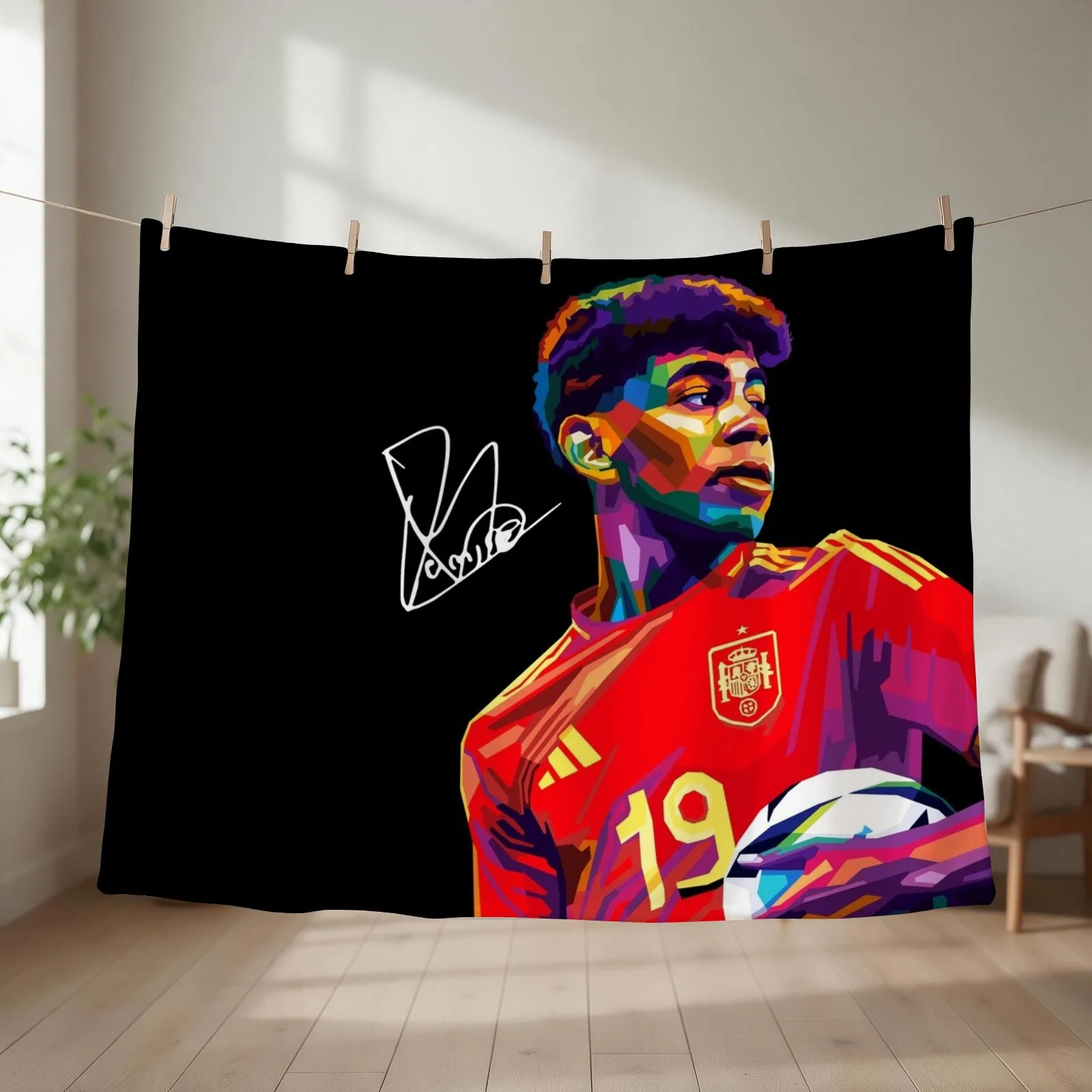 Lamine Yamal Wpap Art Throw Blanket couch cozy soft plush fuzzy picnic outdoor blanket