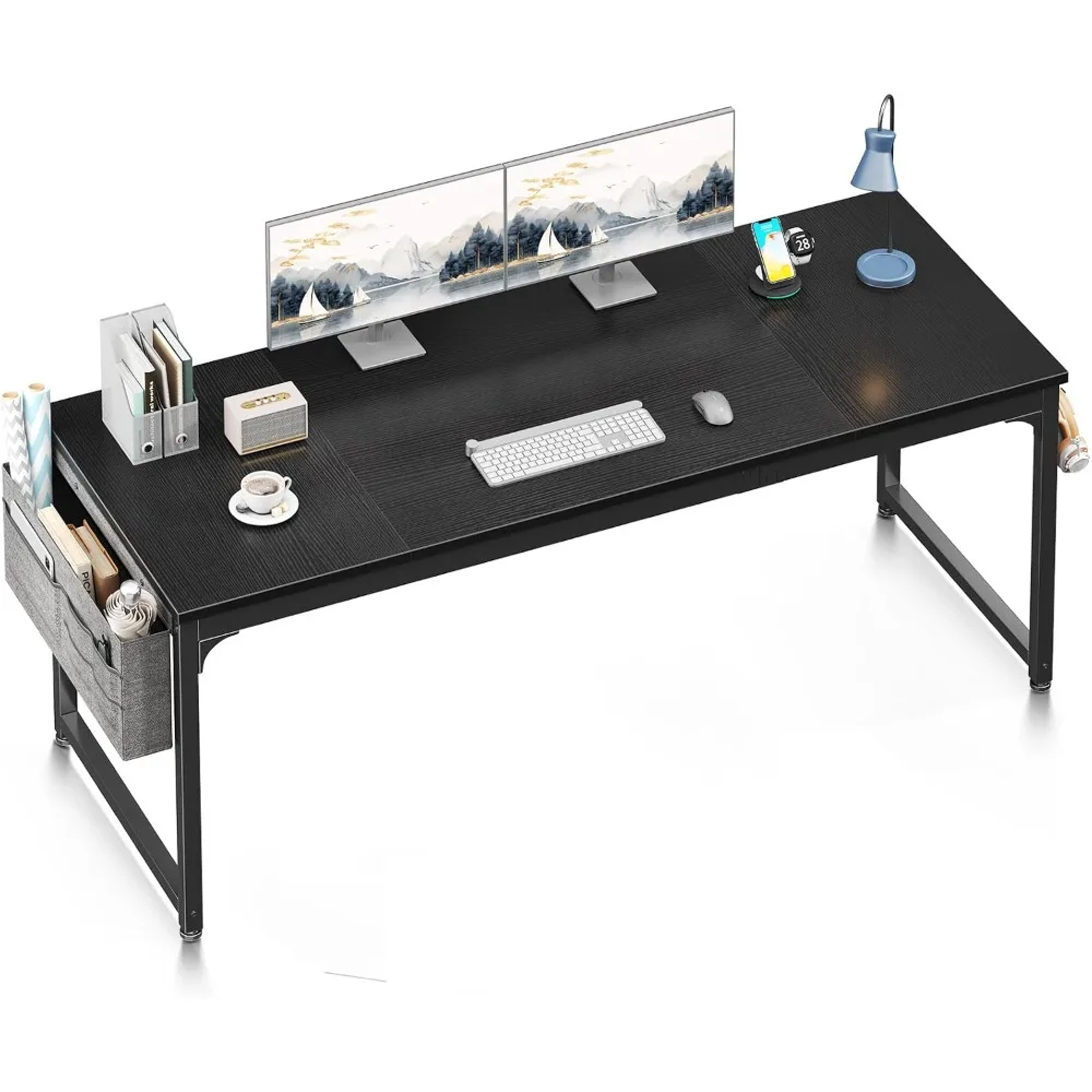 

Computer Desk Large Office Desk, 63 Inch Gaming Desk with Storage, Modern PC Work Table with Headphone Hook for Home Office