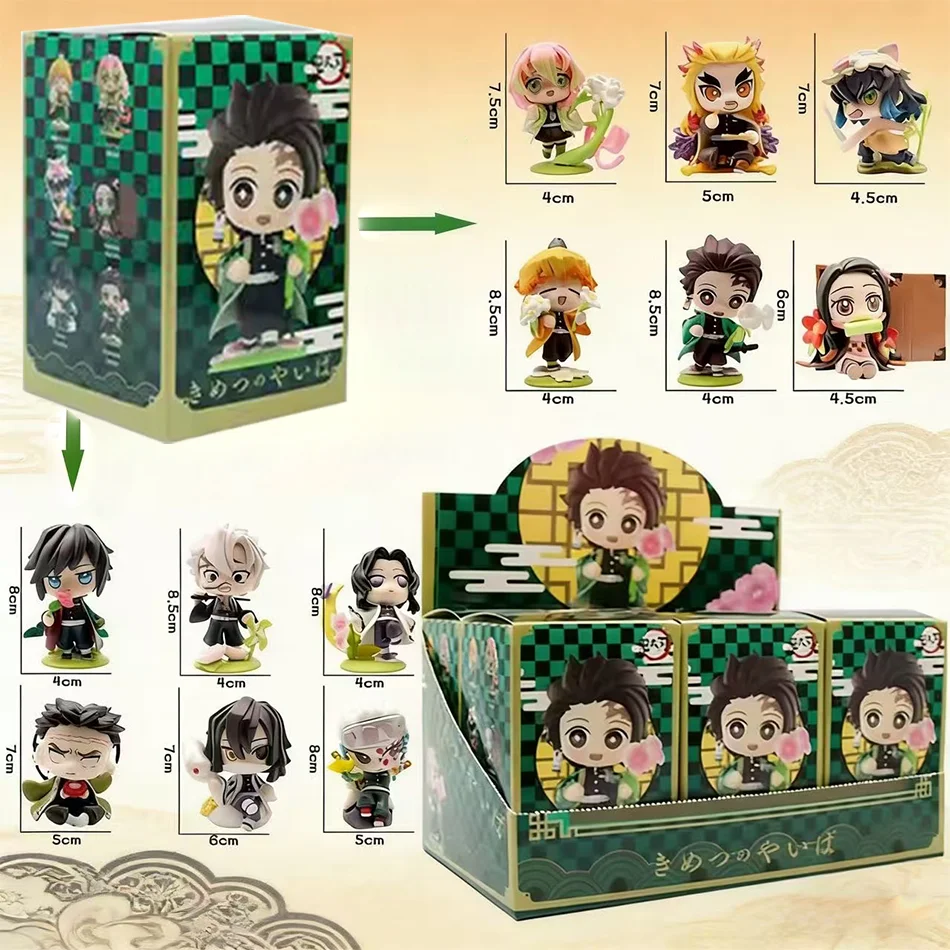 Demon Slayer Tanjiro Kamado Nezuko anime cartoon figure blind box creative personalized statue model ornament surprise gift box