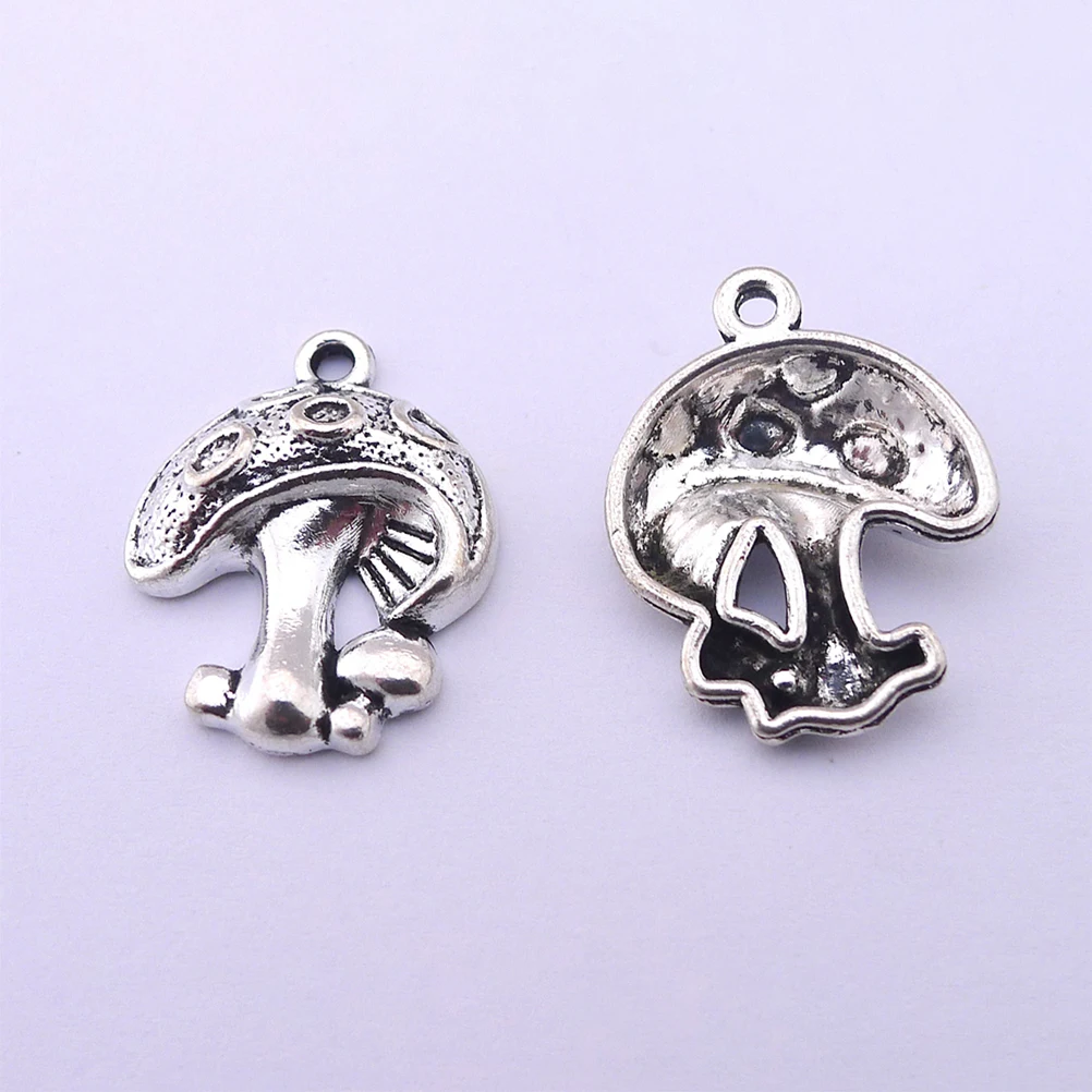 

20pcs Mushroom Jewelry Alloy Charms for Crafts Making Vintage Decorative Pendant Accessories Hanging DIY Supplies