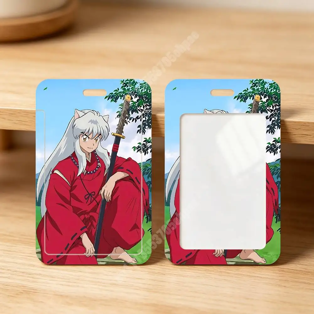 I-Inuyasha S-Sesshomaru Anime Plastic Card Holder Worker ID Card Clear Transparent Employee Visitor Pass