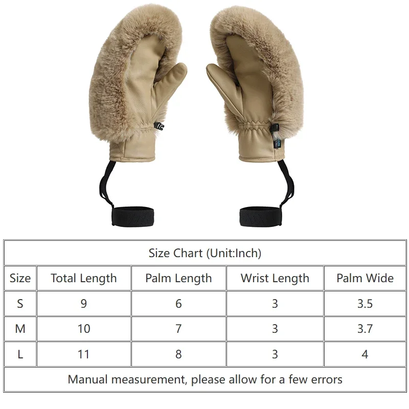Outdoor Sport Mountain Damskie rękawice snowboardowe Zimowe ciepłe damskie rękawice narciarskie ze sztucznego futra Wiatroszczelne motocyklowe damskie rękawice śnieżne