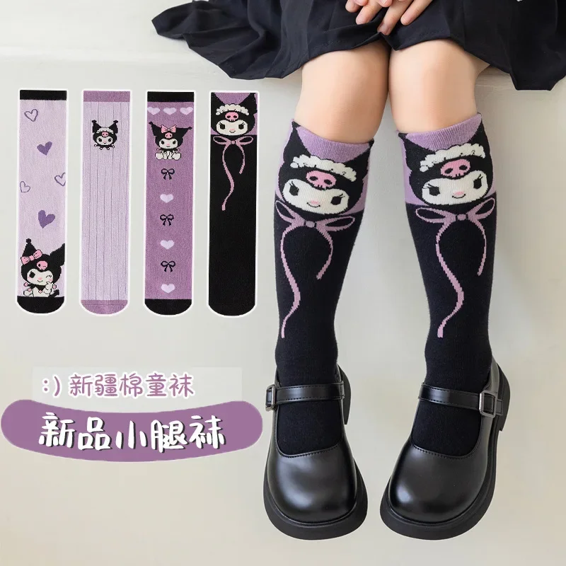 

Sanrio Kuromi Socks Children's Pure Cotton Long Stockings Dance Stockings Japanese Style JK Lolita Cute Girl Sweet Accessories