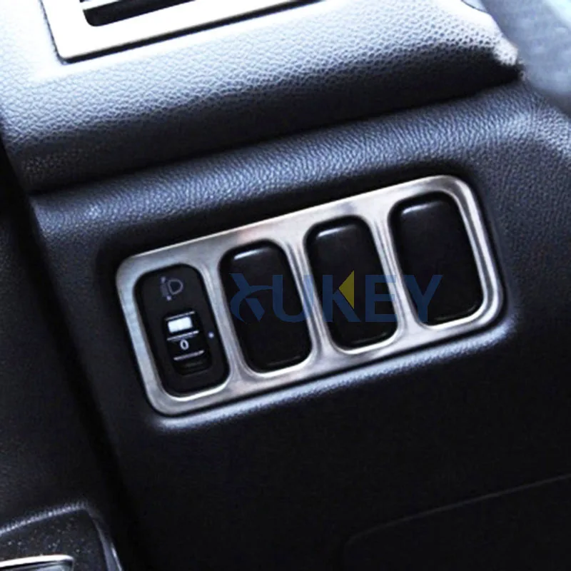 For Mitsubishi ASX Outlander Sport RVR 2011 2012 2013 2014 2015 Chrome Head Light Lamp Switch Button Panel Cover Trim Garnish