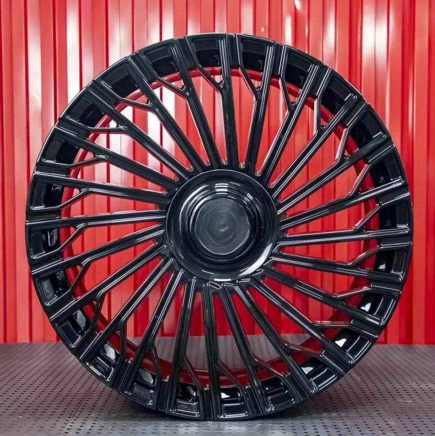 For Design Pengqi Monoblock Aluminium Alloy Gloss Black Multi Spoke Design Floating Cap Forged Wheel Compatible RR31 Cullinan