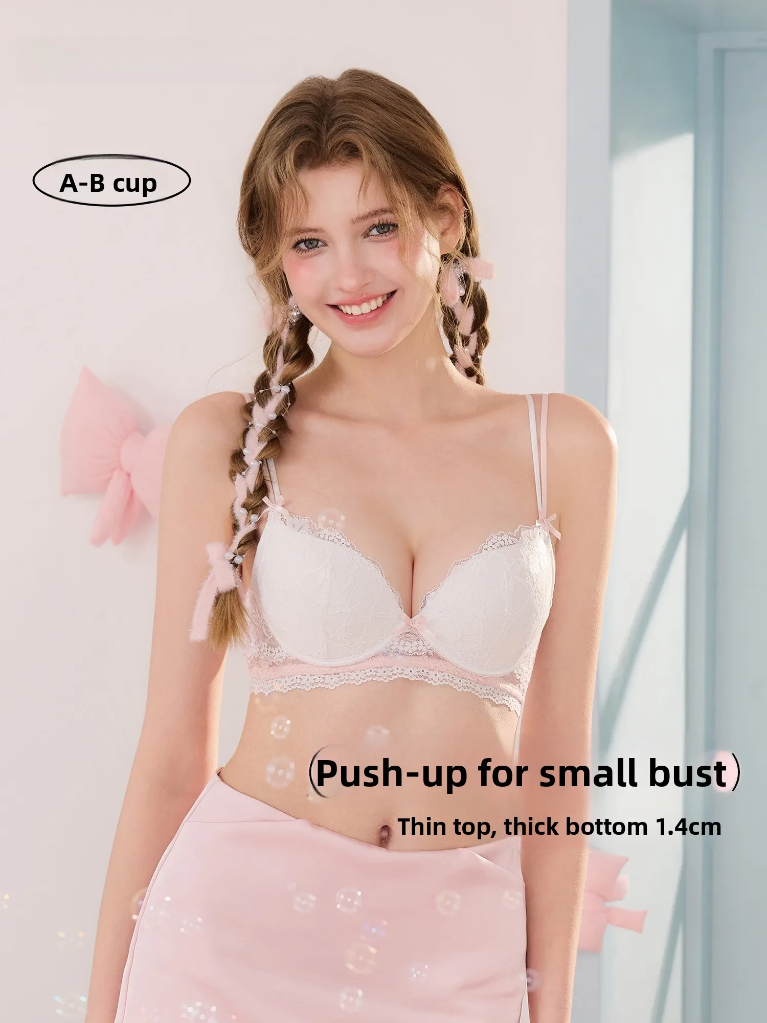 six-rabbits-women's-lace-bra-sexy-thin-strap-gathered-anti-sagging-summer-new-arrival-nylon-material-u-neck-back-four-rows-bu