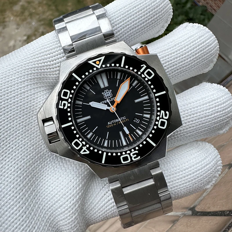 

STEELDIVE Men Automatic Watch 48mm Military Mechanical Wristwatch Diver 120Bar BGW-9 Luminous Sapphire NH35 Ceramic Beze