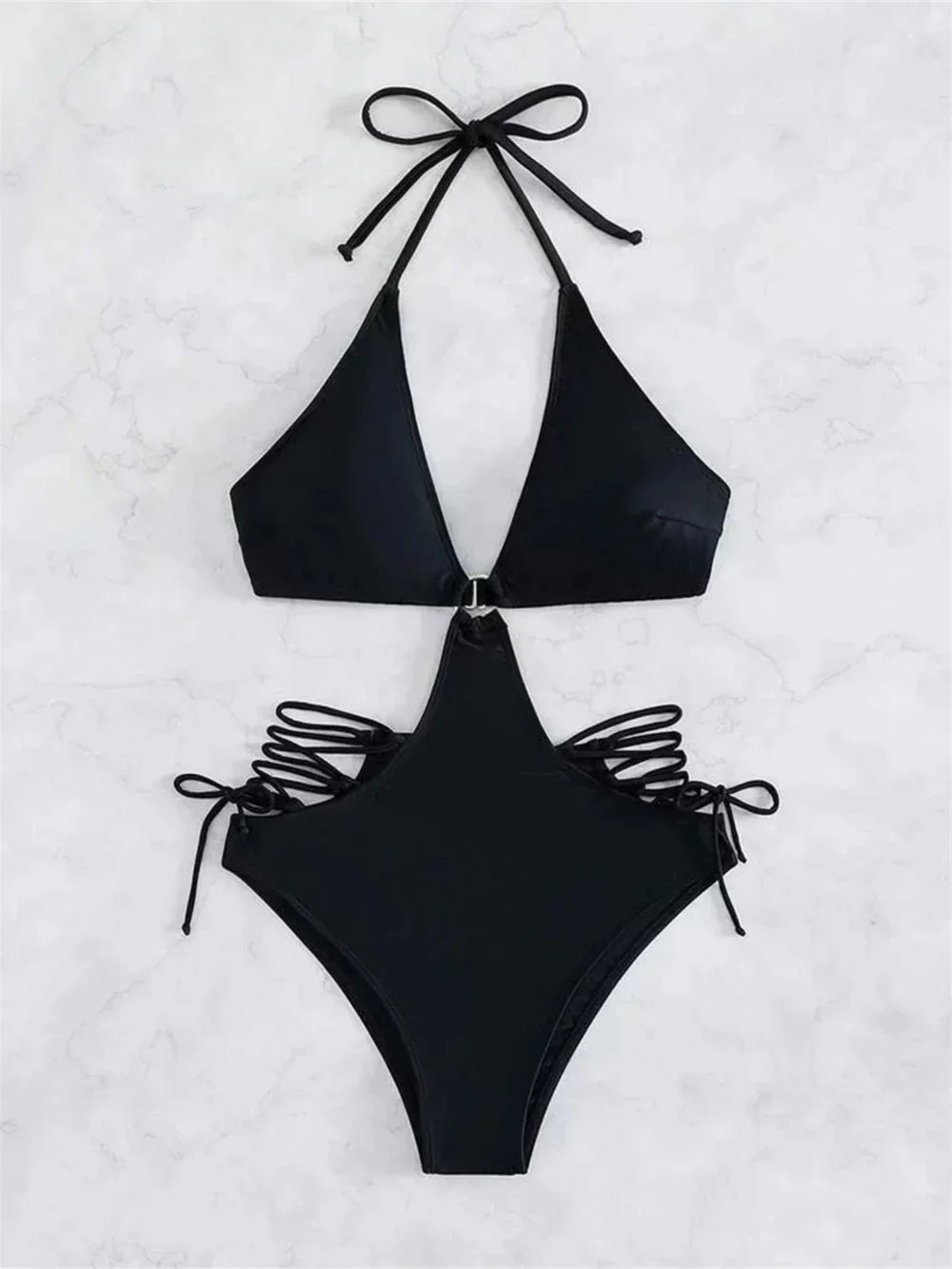 

Черное бикини на шнурке, микро-экстремальные стринги, монокини с пуш-ап, купальник с открытой спиной, отпускные купальники, женский пляжный наряд, купальные костюмы