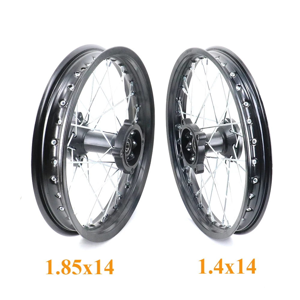 Motorcycle 14inch Front 1.4x14 Rear 1.85x14 Aluminum Alloy Wheel Rims With 12mm/15mm Hub14