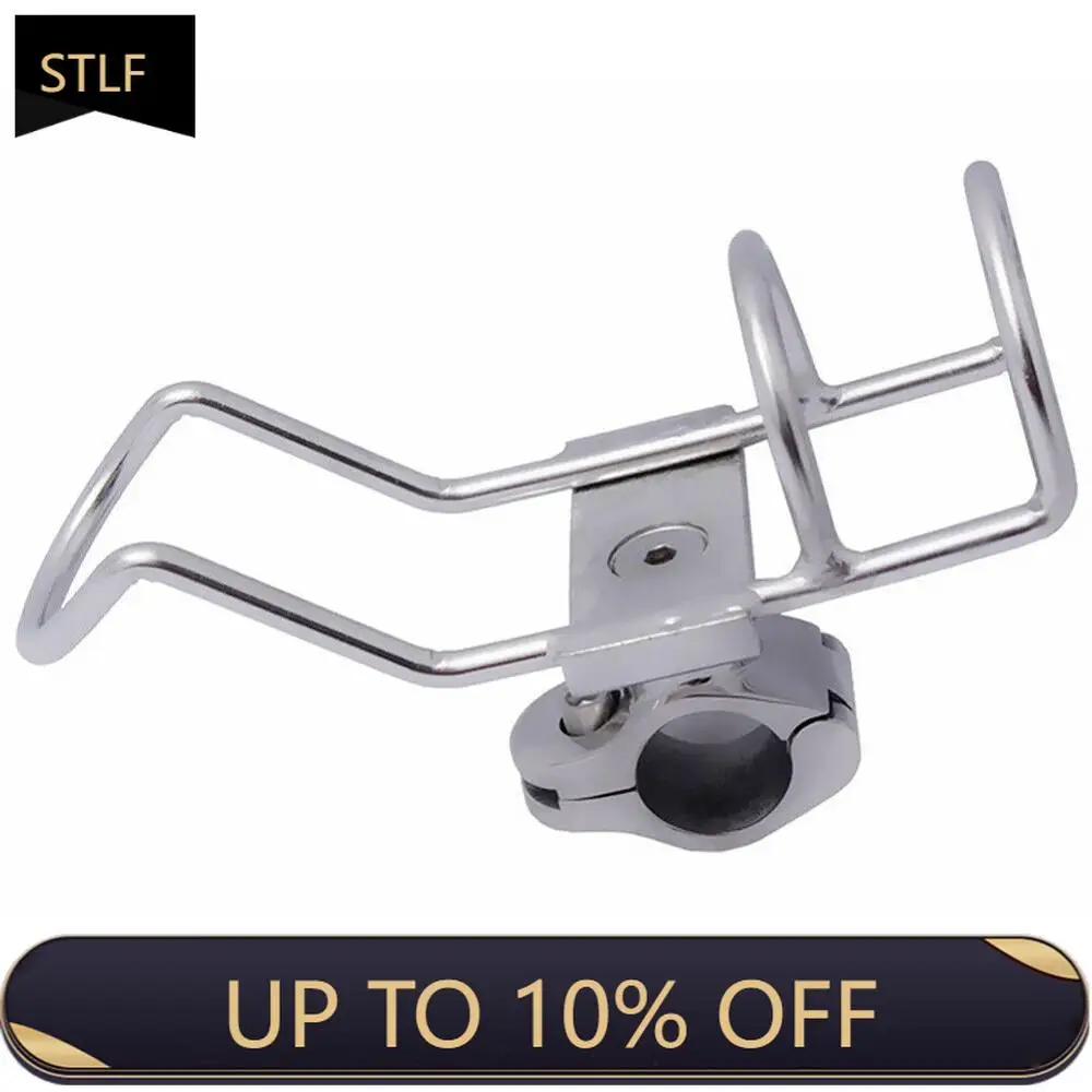 

STLF MARINE 1Pcs Stainless Steel Fishing Rod Holder Clamp-on 25mm Rail Mount Boat Ring Pod