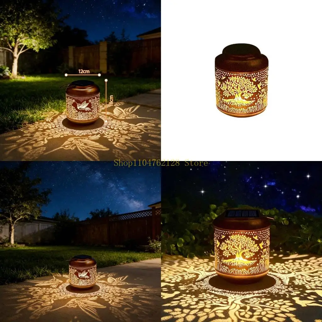 レトロスタイルソーラーハンギングライト自動センサー付きバルコニー木の枝屋外防水ナイトランプベストセラー