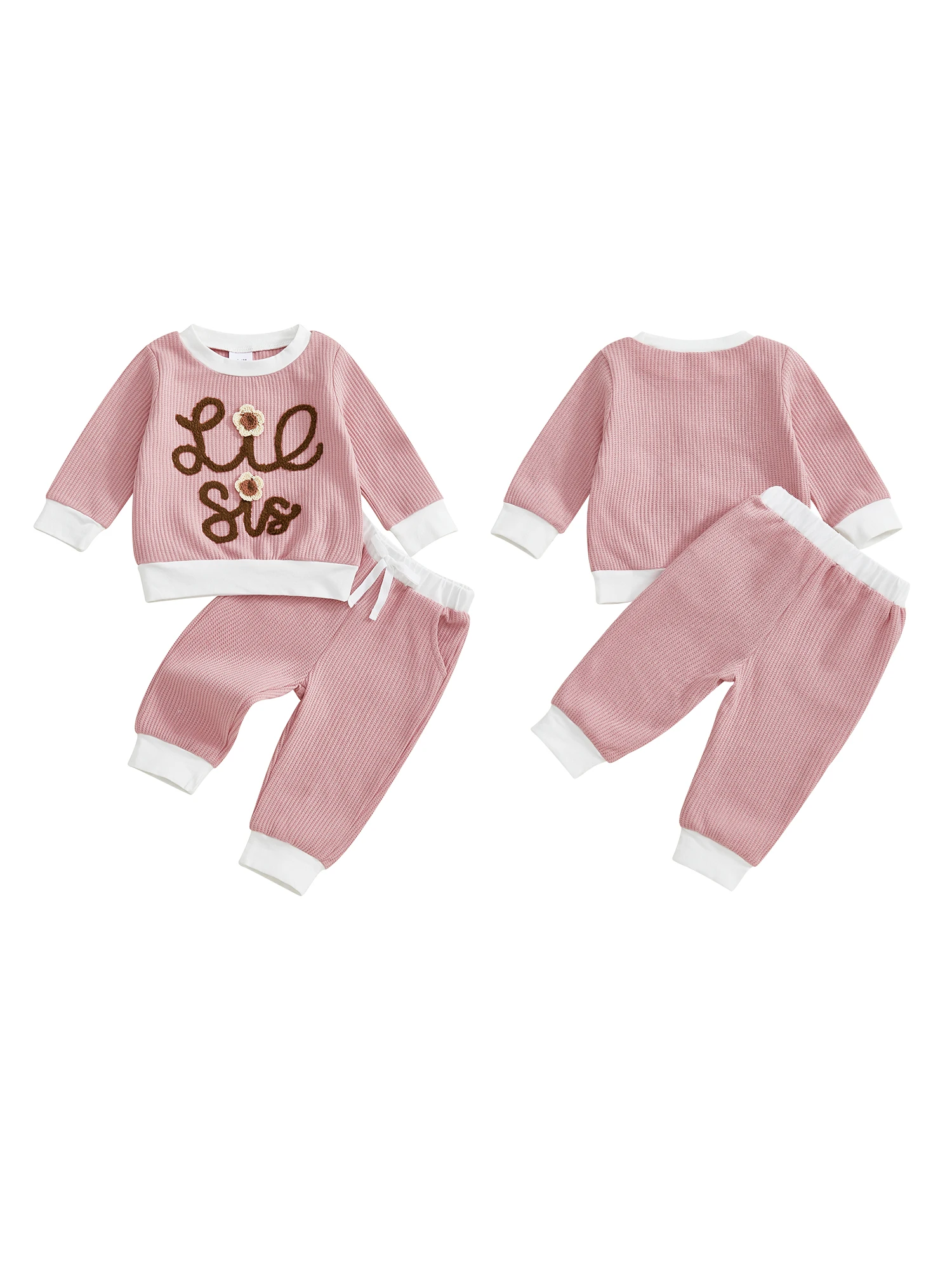 

Baby Girl Big Sister Matching Outfits Long Sleeve Floral Print Sweatshirt Leggings Set 2Pcs Autumn Clothes