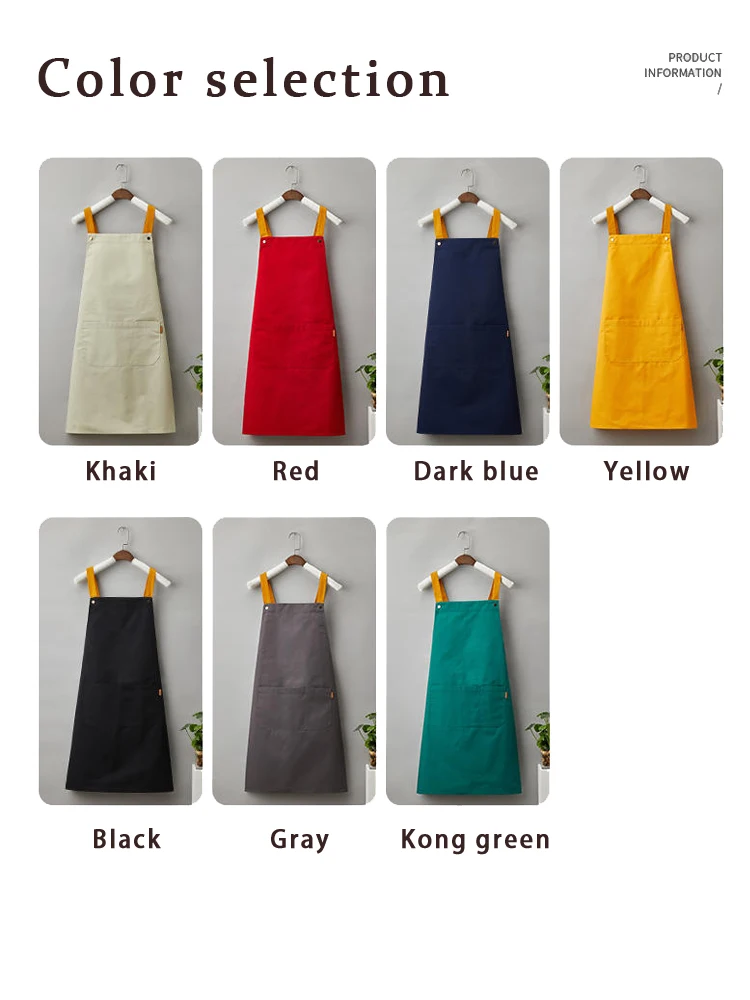 مريلة عمل مطبخ قماشية مقاومة للماء شديدة التحمل - حماية احترافية من الزيت والبقع للطهي المنزلي