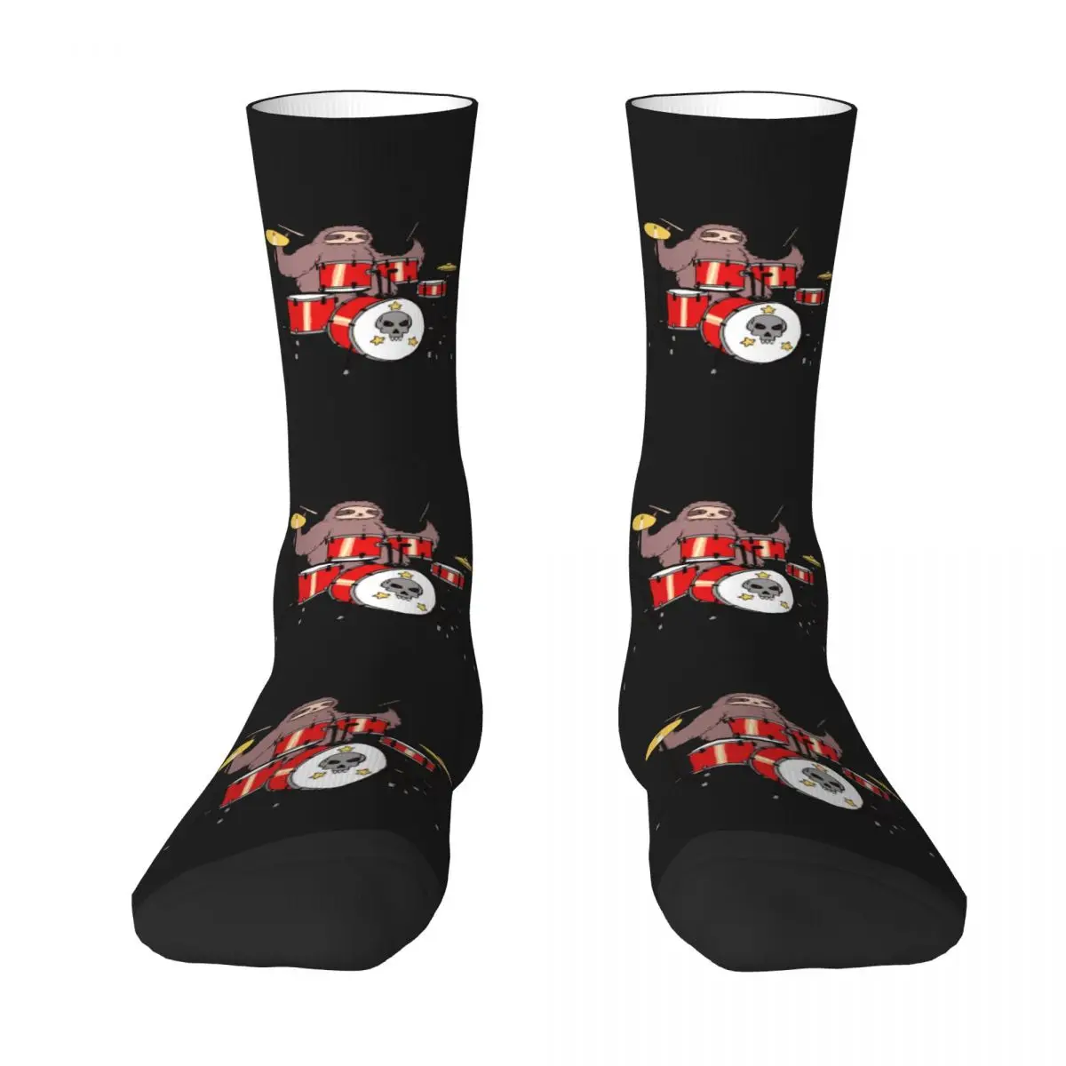 Drum Set Sloth Socks Creative Summer Musical Instruments Mid Stockings Large Chemical Fiber Teenage Retro Socks