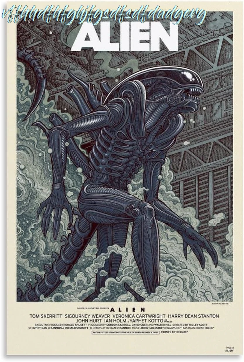 RUIZE Alien 1979 Horror Movie Poster for Bedroom Aesthetic Canvas Art Wall Decor 12x18inch(30x45cm) sign