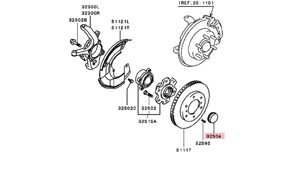 Hub Bearing Cover For Pajero Montero V63W V68W V73W V77W V83W V93W V97W V98W KG4W KG6W KH6W MR353350