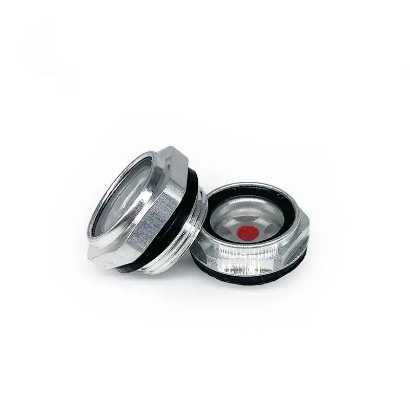 1Pcs G1/4 G3/8 G1/2 G3/4 Oil Sight Window G1 G1-1/4 G1-1/2 BSP NPT Male Thread Oil Level Sight Glass Tempered Glass Aluminum