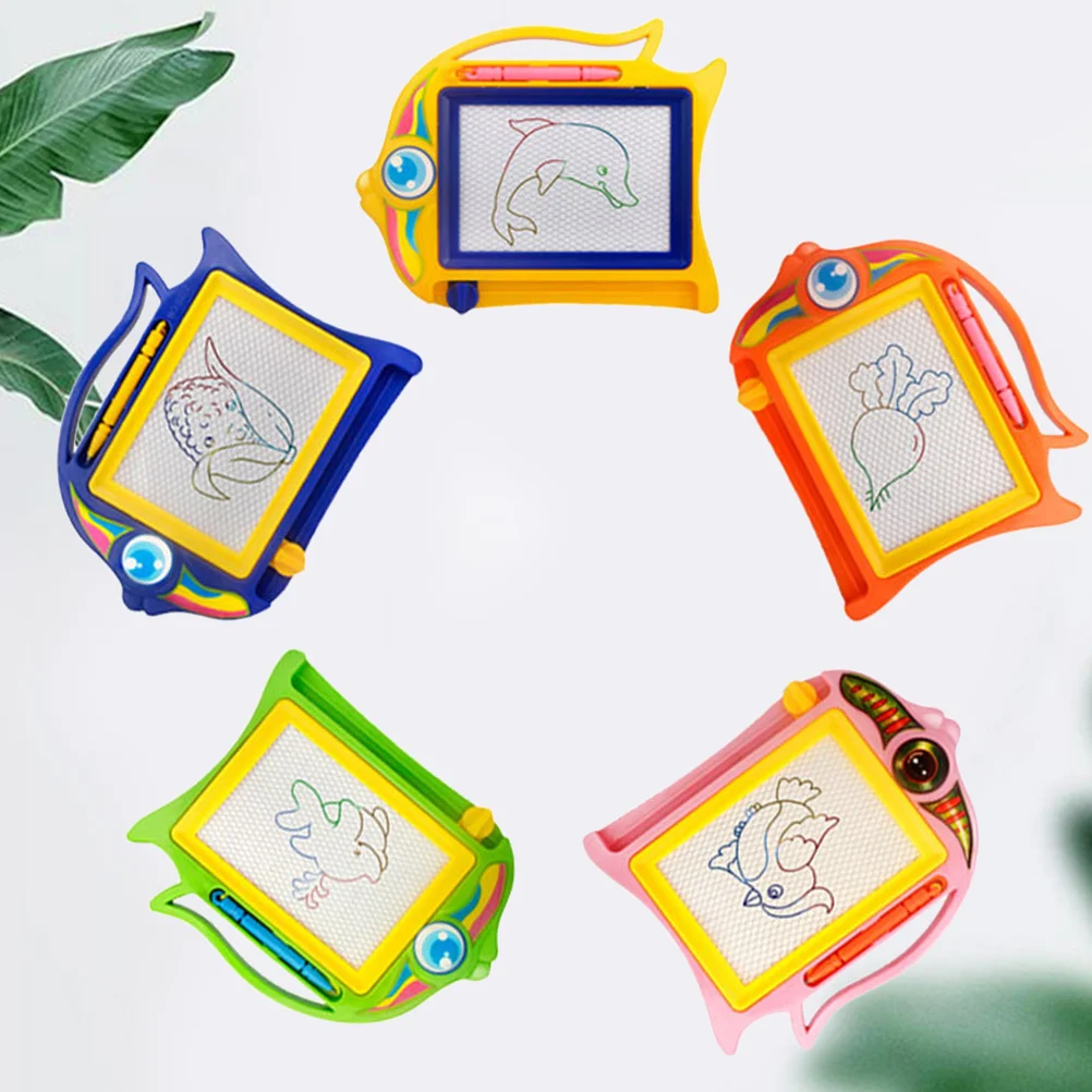 5Pcs Kids Magnetic Drawing Board Colorful Plastic Writing Board Educational Learning Tool for Hand Eye Coordination and