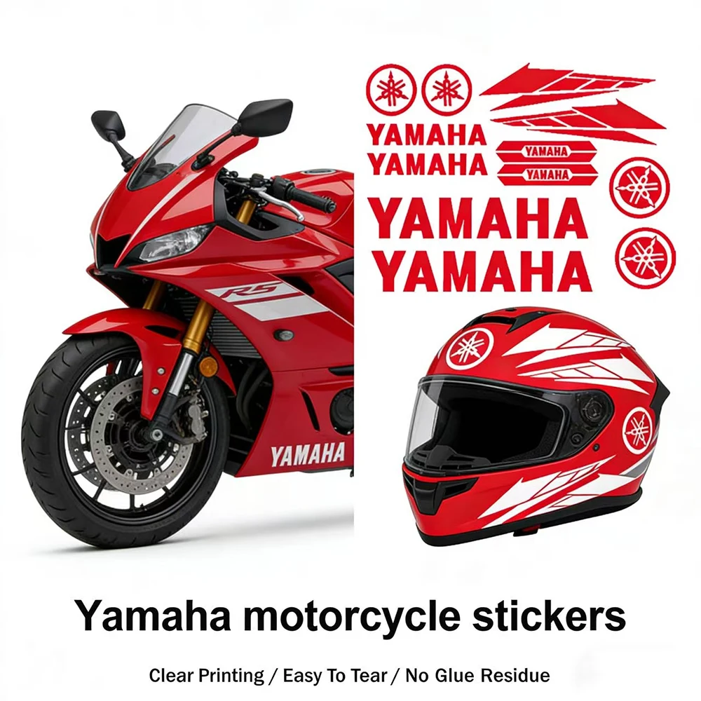 Autocollants pour moto Yamaha, logo en lettres, scooter, réservoir de carburant, casque, ensemble de décoration, autocollants de modification