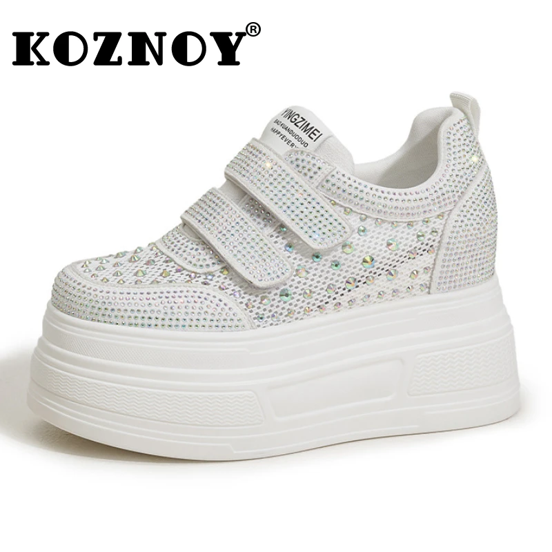 

Fujin/9 см воздушная сетка из микрофибры из синтетической кожи, летние массивные кроссовки на дышащей платформе, женская обувь на танкетке, вулканизированная полая обувь