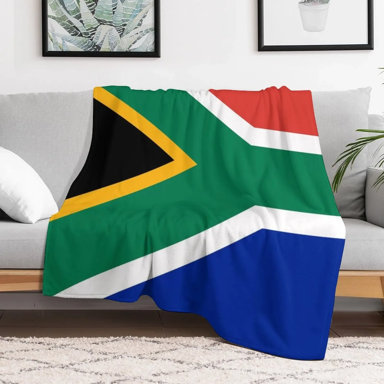 South African Flag Throw Blanket Thin Soft Blanket for Summer Night Sleeping