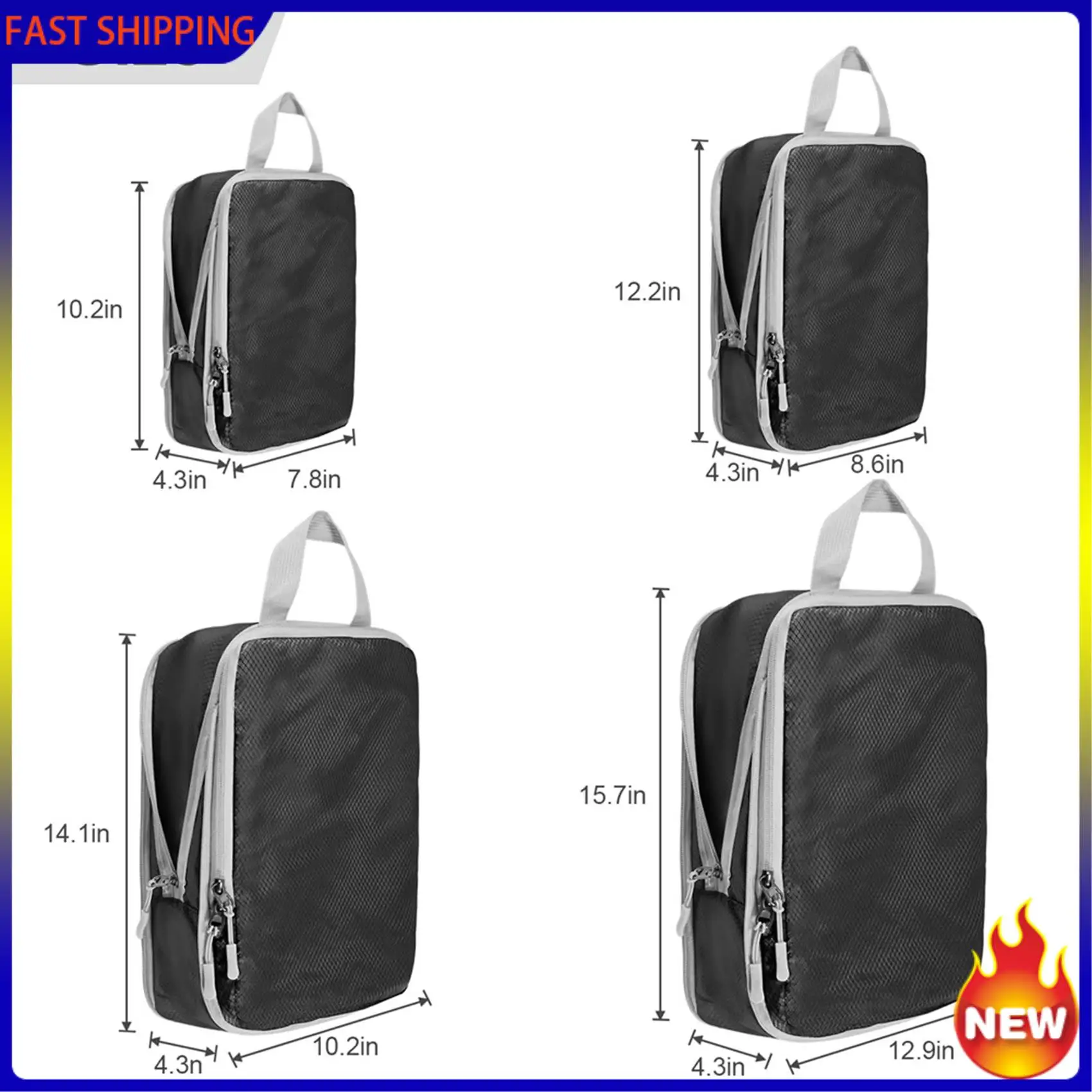 Hot Trend-Compression Packing-Cubes,8 Set Ultralight Packing-Cubes For Carry On Suitcase,Travel Packing For Suitcase Organizer B